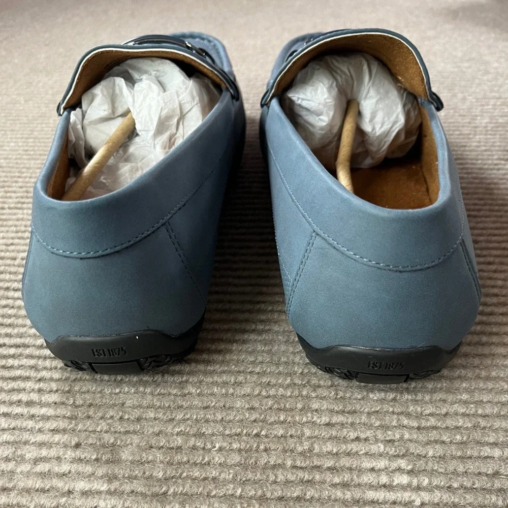 Stacy Adams Colton Navy Marine Blue Bit Driving Loafers Mens 12 M Preppy
